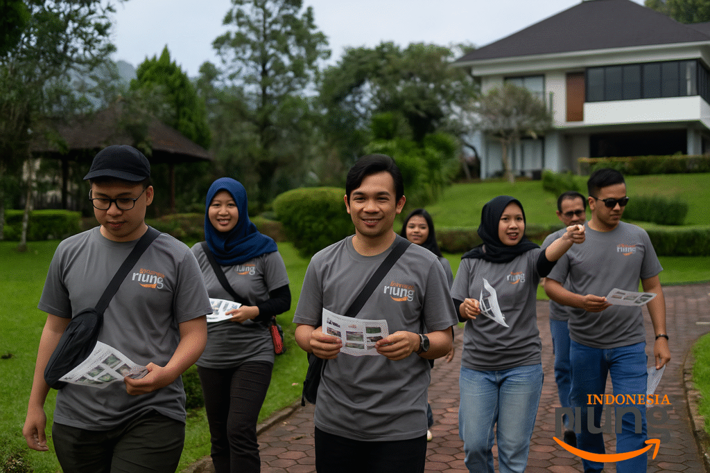 Momen kebersamaan tim saat outing di luar ruangan