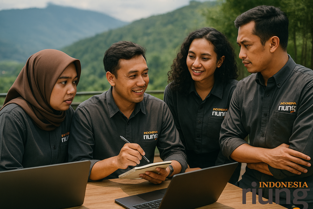 Diskusi kecil Team bersuasana asri