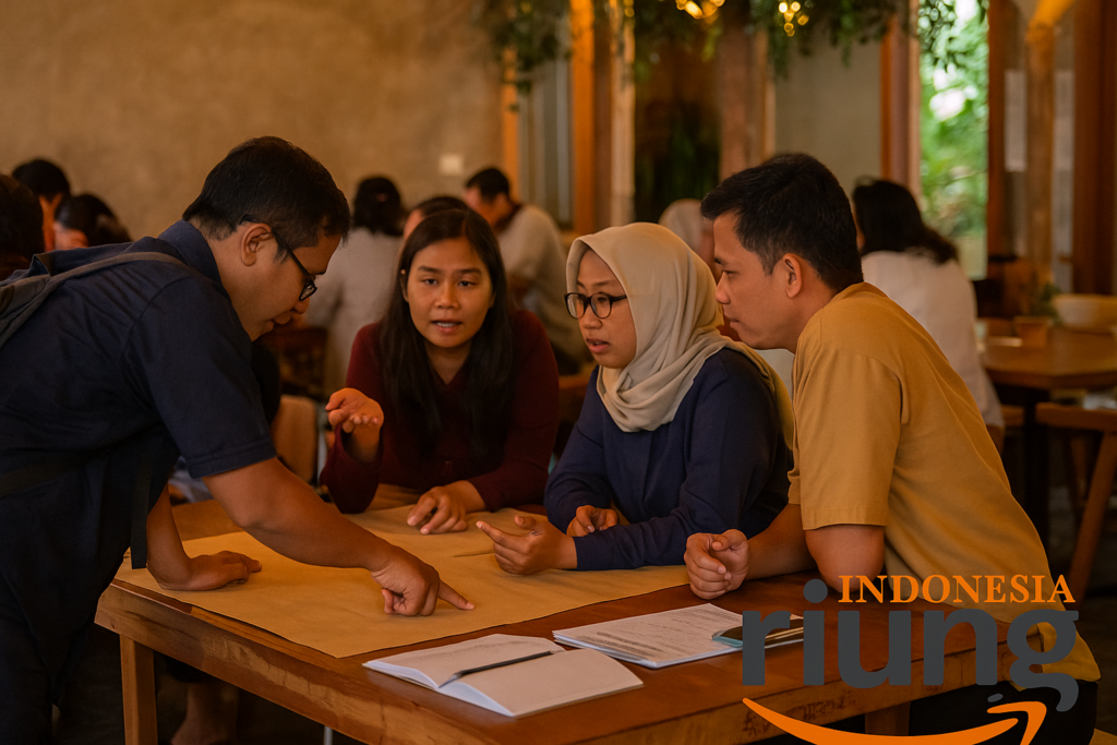 Karyawan mengikuti fun games di Teras Bhumi.