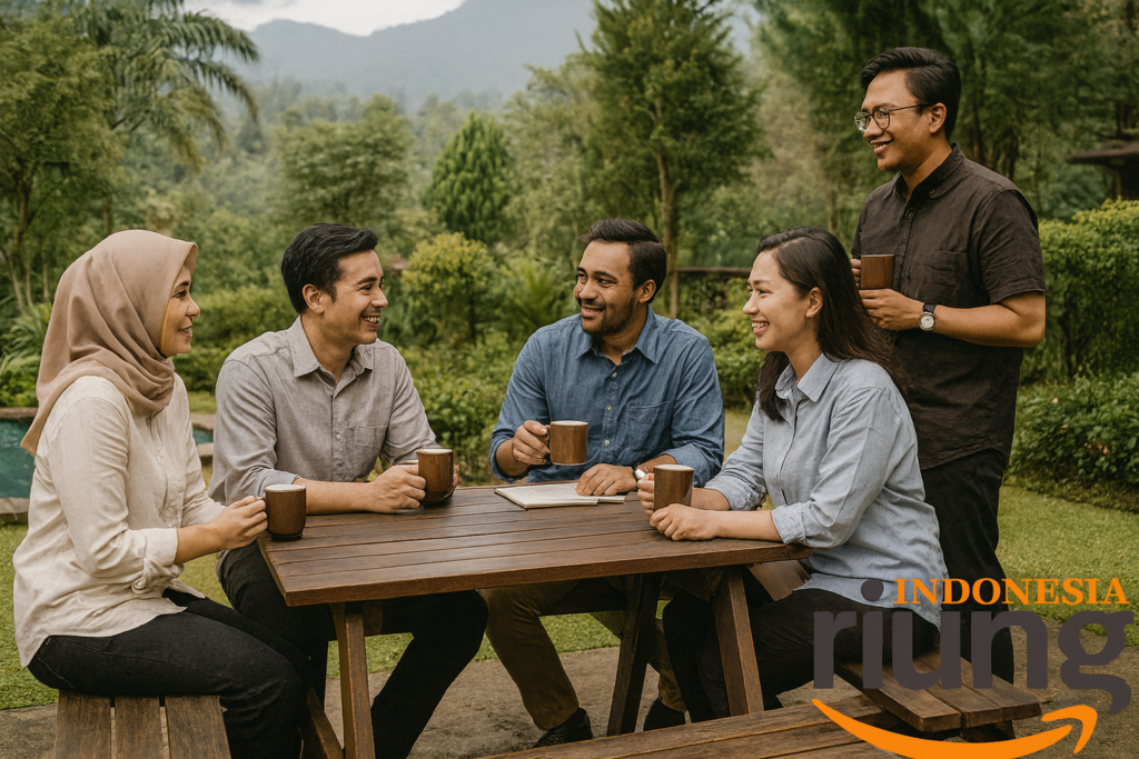 Coffee break peserta setelah melakukan aktivitas