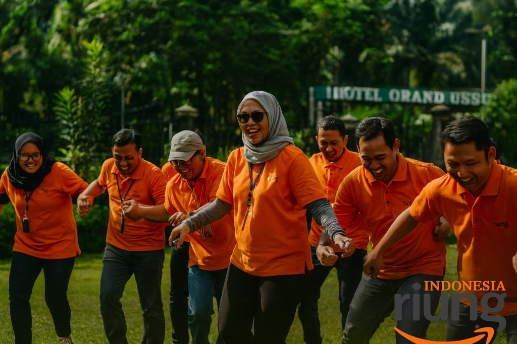 Lingkungan hijau Grand Ussu yang mendukung kegiatan outbound perusahaan