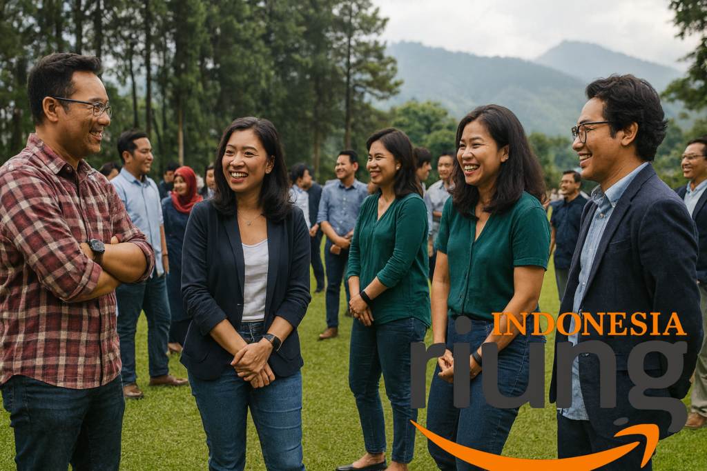 Momen kebersamaan tim perusahaan selama outing di D’Agape