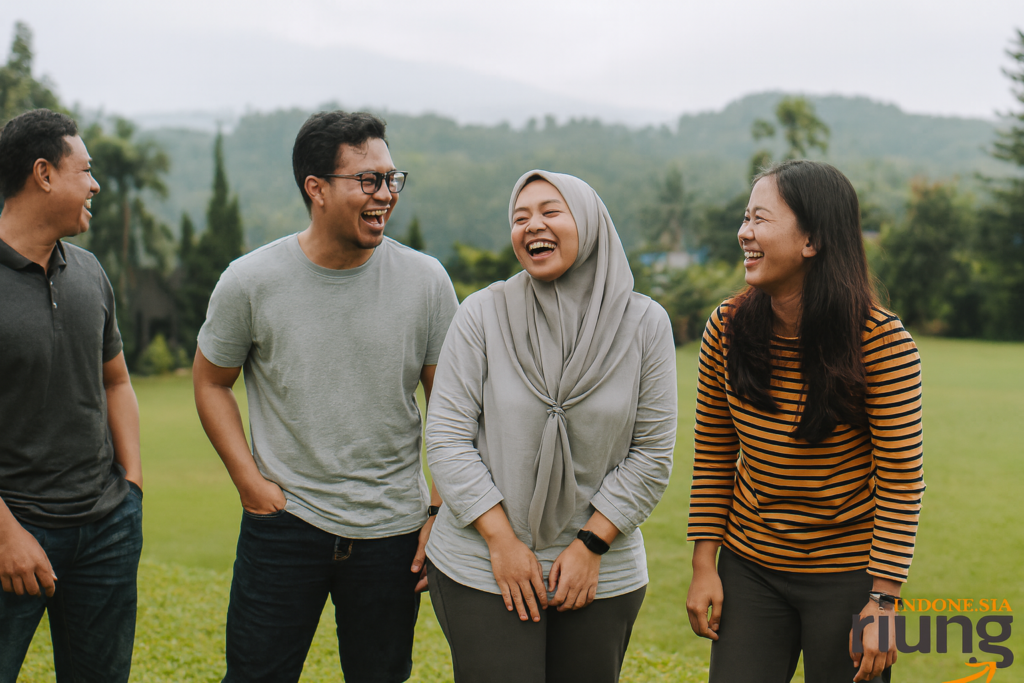 Sesi kebersamaan karyawan selama mengikuti outing