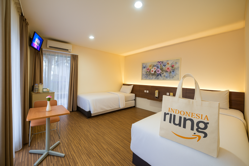 Ruang kamar di D'Agape Hotel puncak