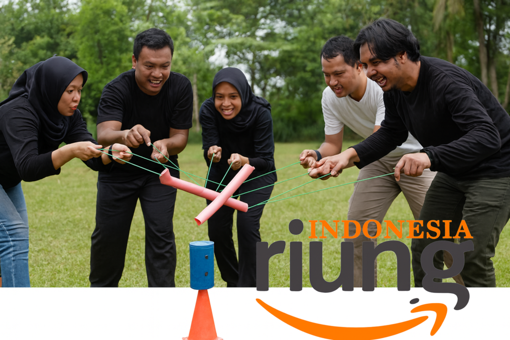 Peserta outing mengikuti kegiatan outdoor santai di Nite and Day MDC Gadog.