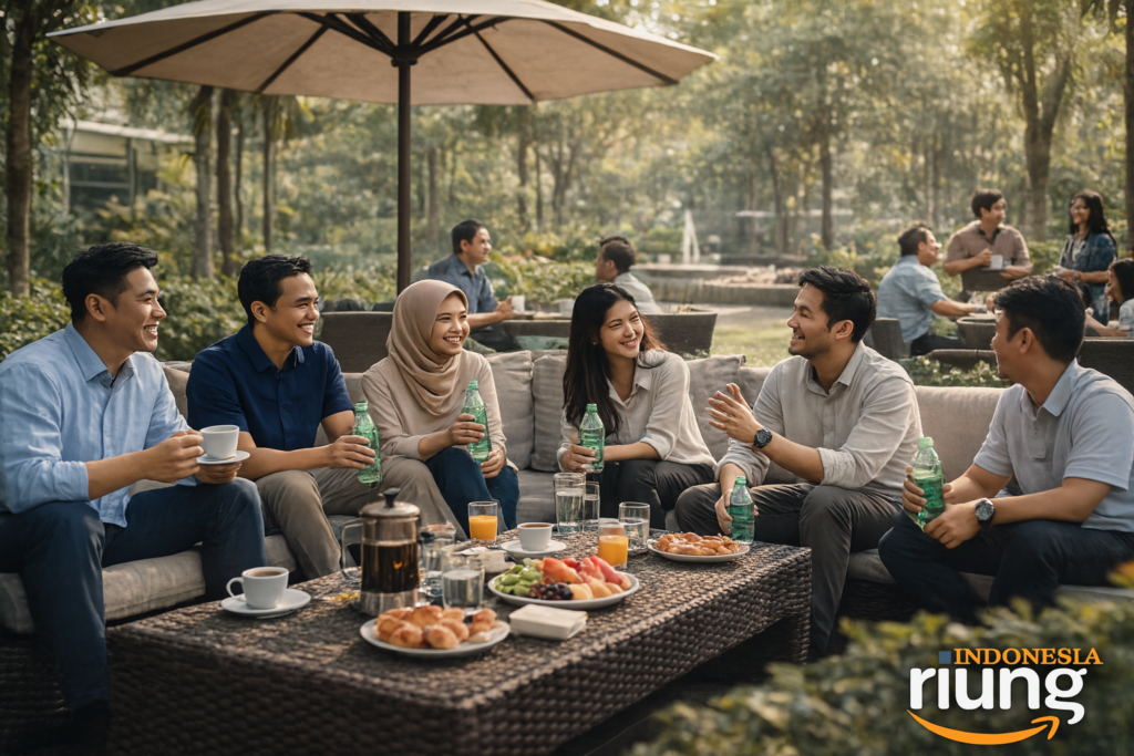 Momen istirahat singkat dalam kegiatan gathering