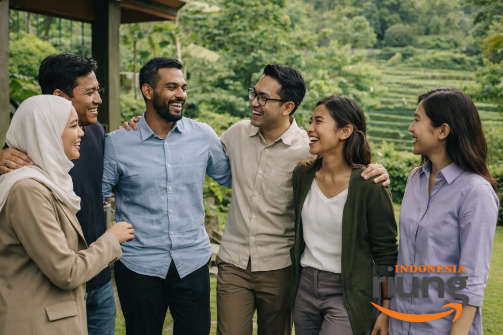 Suasana gathering karyawan di JSI Resort Megamendung