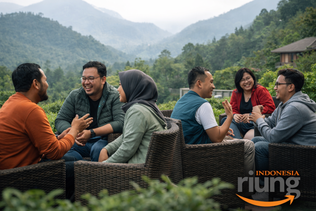Kegiatan kebersamaan gathering di Jimmers Mountain Resort