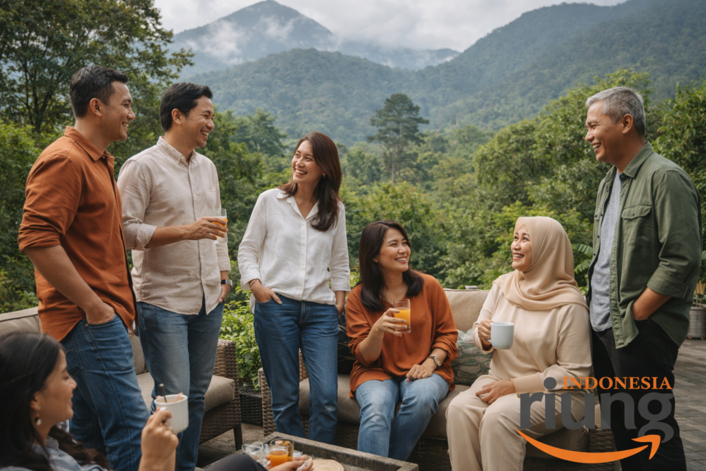 Suasana gathering di kawasan Cisarua