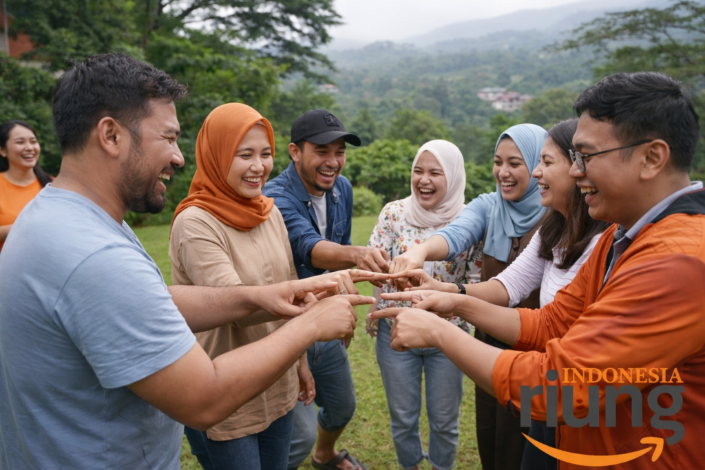 Kegiatan gathering di New Pramesti Hotel Puncak