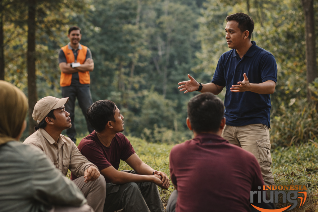 Kegiatan kepemimpinan outbound di New Pramesti Hotel