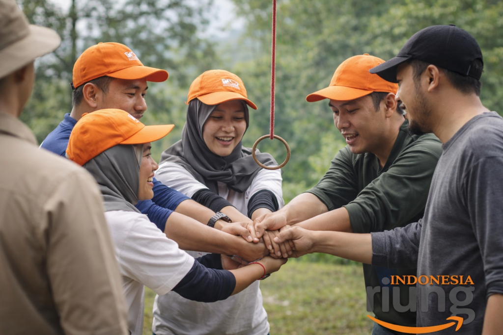 Kegiatan outbound kelompok di Bogor