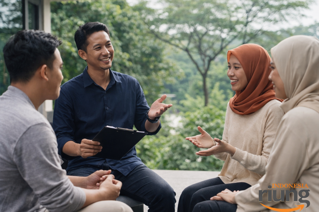 Fasilitator memandu gathering di Bogor