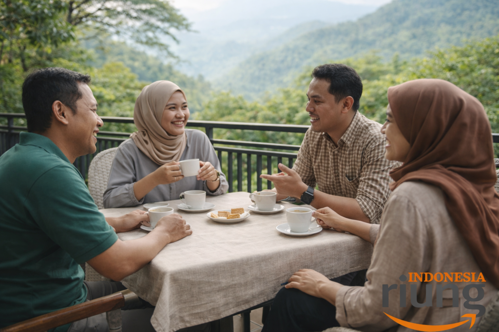 Momen interaksi peserta saat outing di Villa Bukit Pancawati