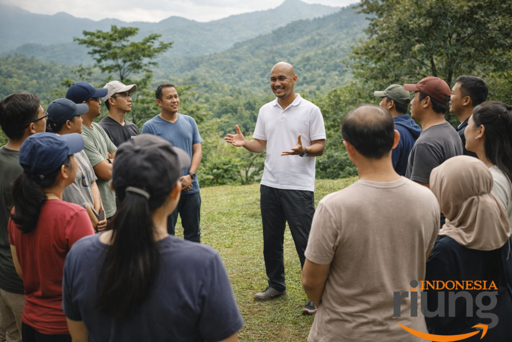 Momen kebersamaan outing keluarga di Tjapoeng Resort Pancawati