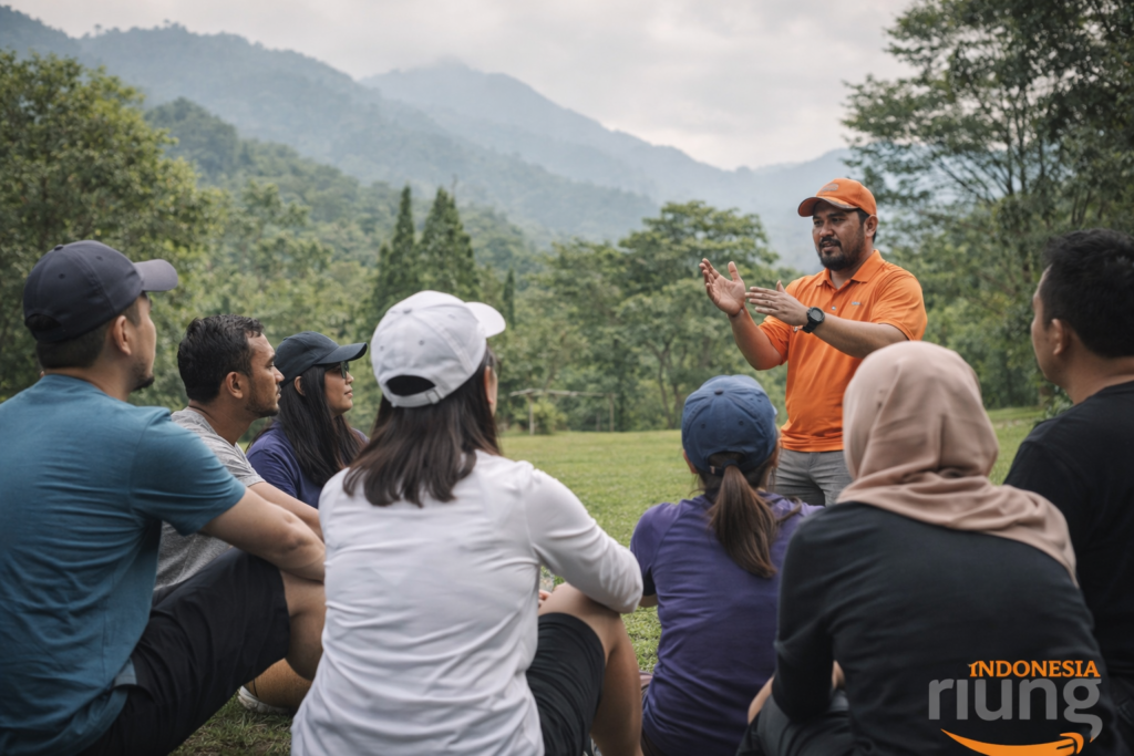 Kegiatan outbound perusahaan dengan konsep team building