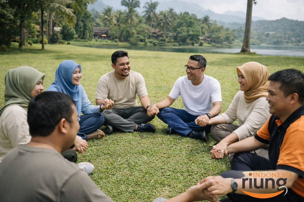Momen kebersamaan peserta outing bernuansa alam Bogor