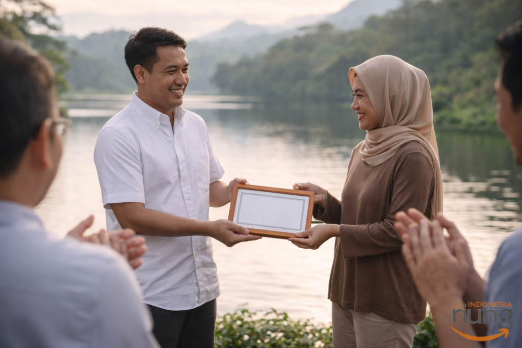 Sesi apresiasi karyawan ketika acara outing di Lido Lake Resort Bogor