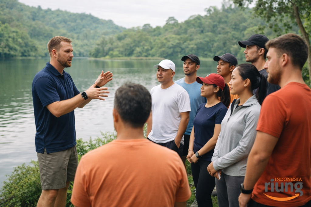 Sesi briefing peserta sebelum memulai acara outbound