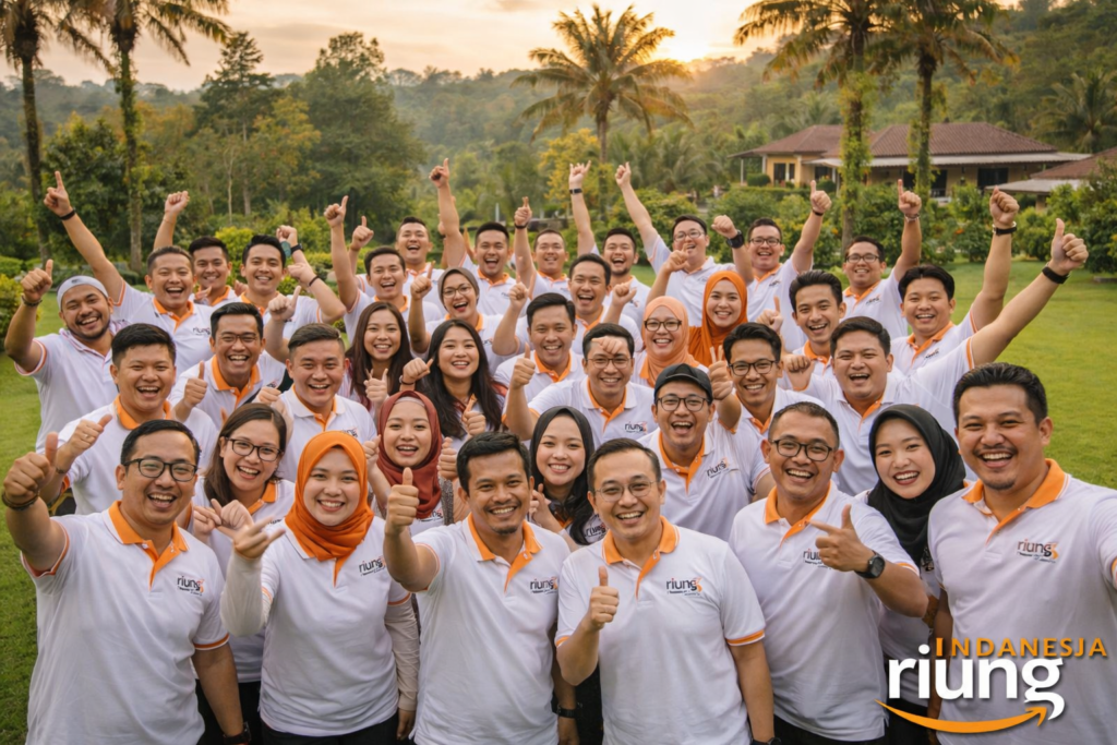 Foto grup peserta gathering perusahaan di AMANUBA Rancamaya