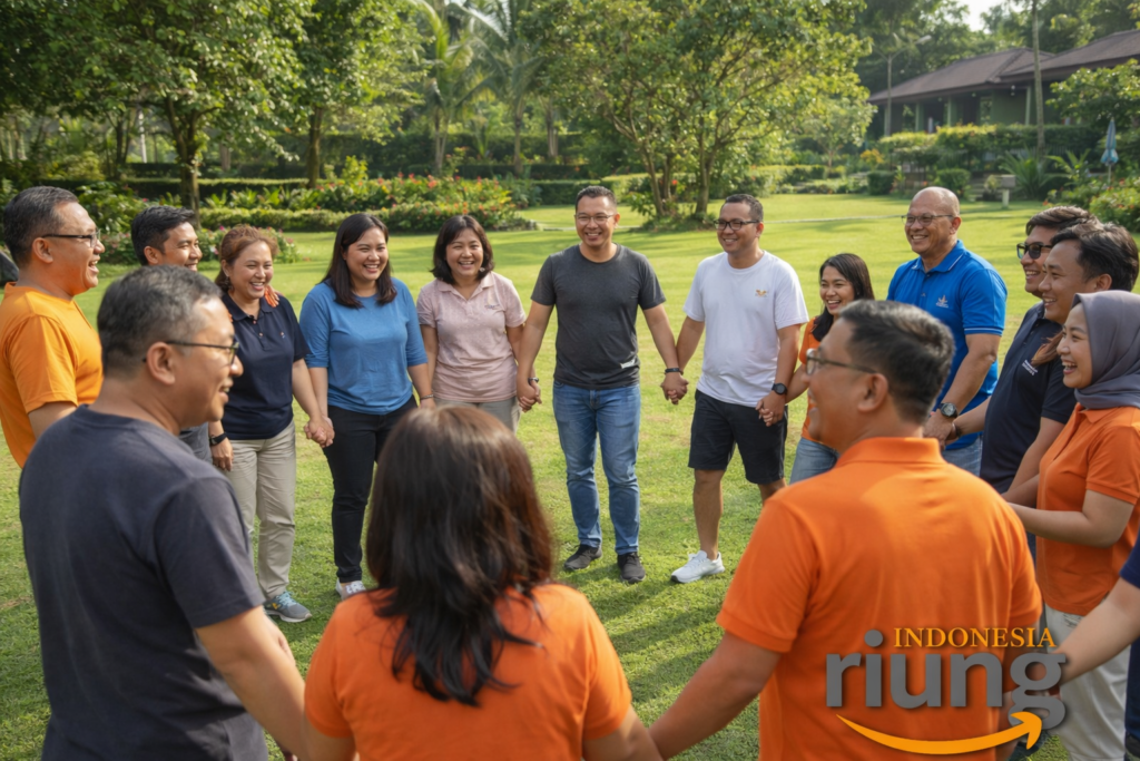 Ice breaking ringan dalam gathering perusahaan di AMANUBA Hotel & Resort Rancamaya Bogor
