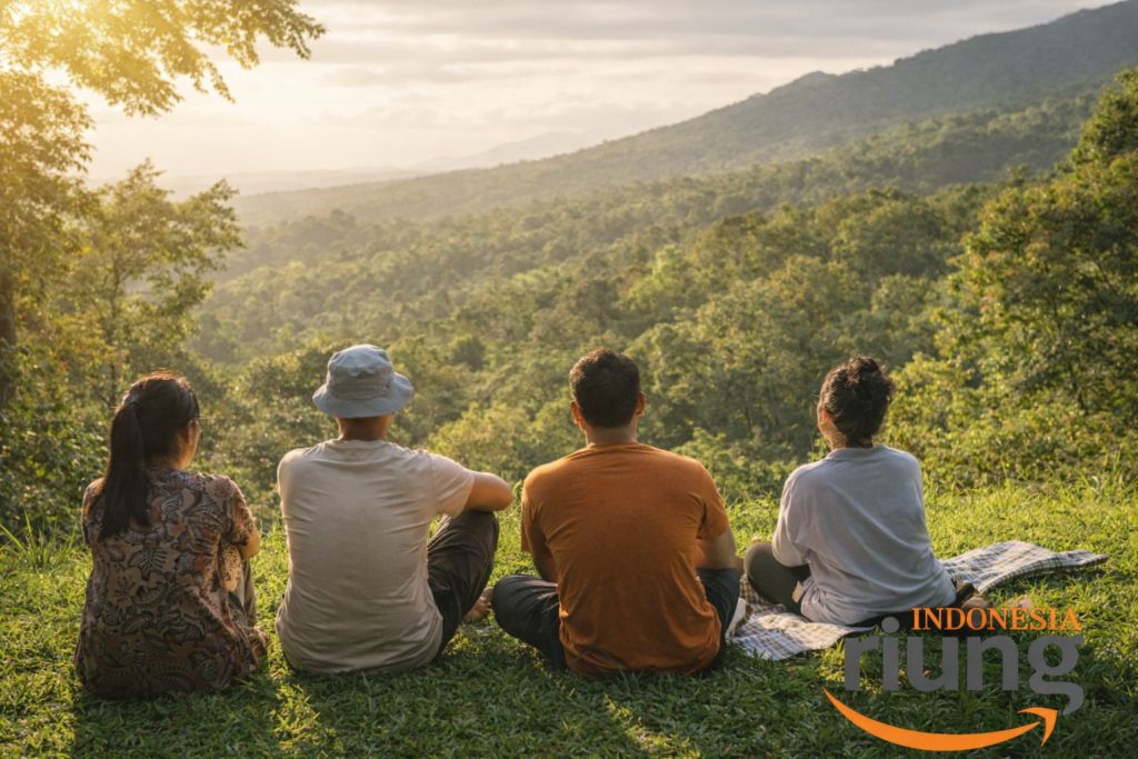 Peserta outing menikmati waktu santai dan relaksasi di alam Pancawati