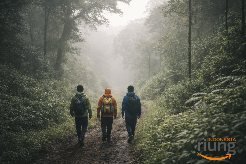 Area jalur trekking Telaga Saat Puncak
