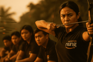 Gathering event archery Puncak Bogor Sentul outing menciptakan outbound outdoor menyenangkan.