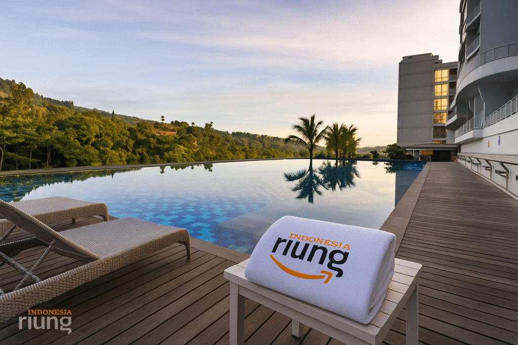 Kolam renang Le Eminence dengan pemandangan lembah