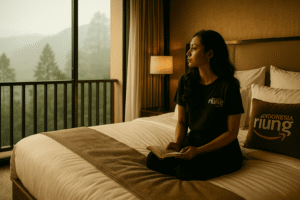 Hotel keluarga Riung Indonesia di Sentul; cocok untuk MICE, outing sekolah, dan community retreat; halaman hijau, kolam bersih, suasana aman, protokol keselamatan diperhatikan.