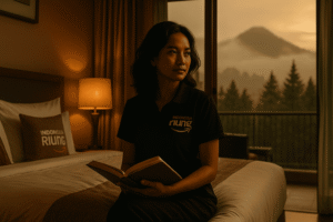 Vila berkonsep resort modern milik Riung Indonesia di Bogor Raya, pilihan tepat untuk MICE, rapat kecil, dan retreat; dekat wisata alam, akses Sentul, suasana tenang.