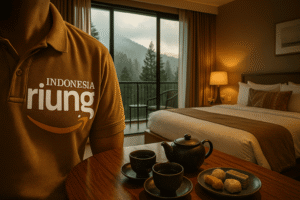 Resort Riung Indonesia Bogor Raya menghadirkan desain hangat, kamar bersih, dan pelayanan ramah; mendukung Outing, pelatihan, serta outing; akses Bogor Raya, dekat kuliner lokal.