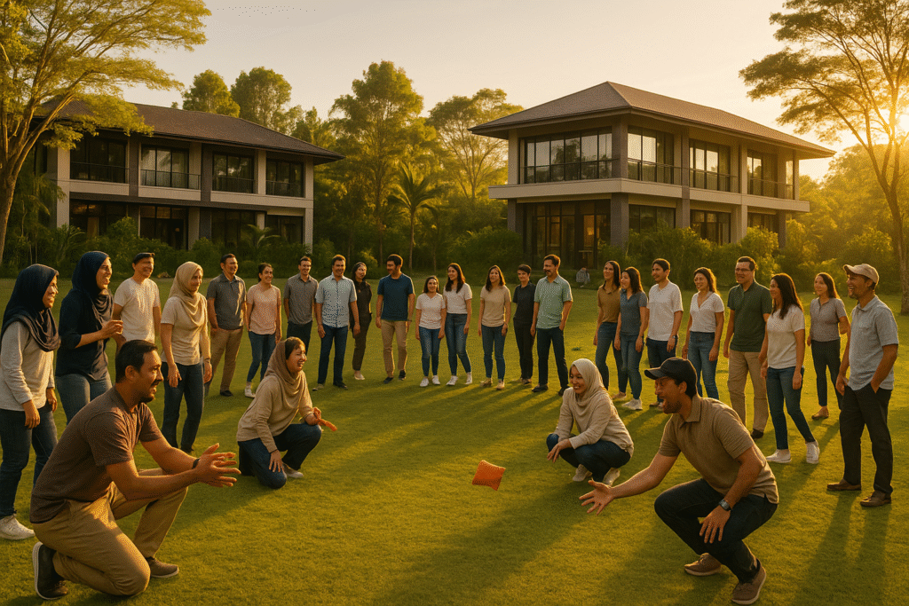 peserta fun games di kolam renang sentul city