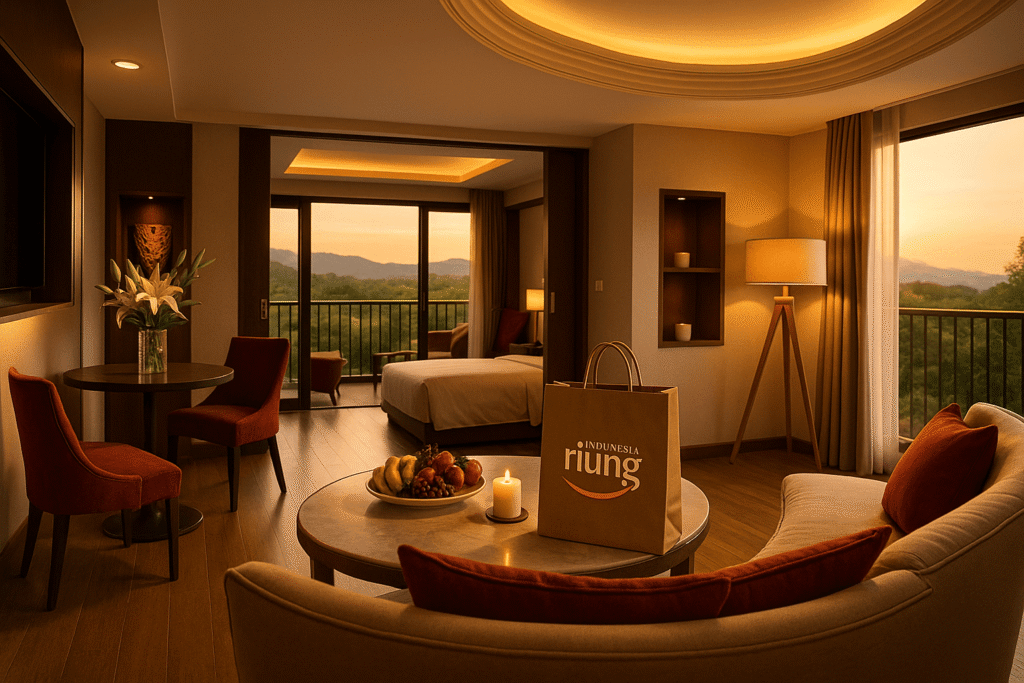 Suite room luas dengan ruang tamu terpisah di ASTON Sentul