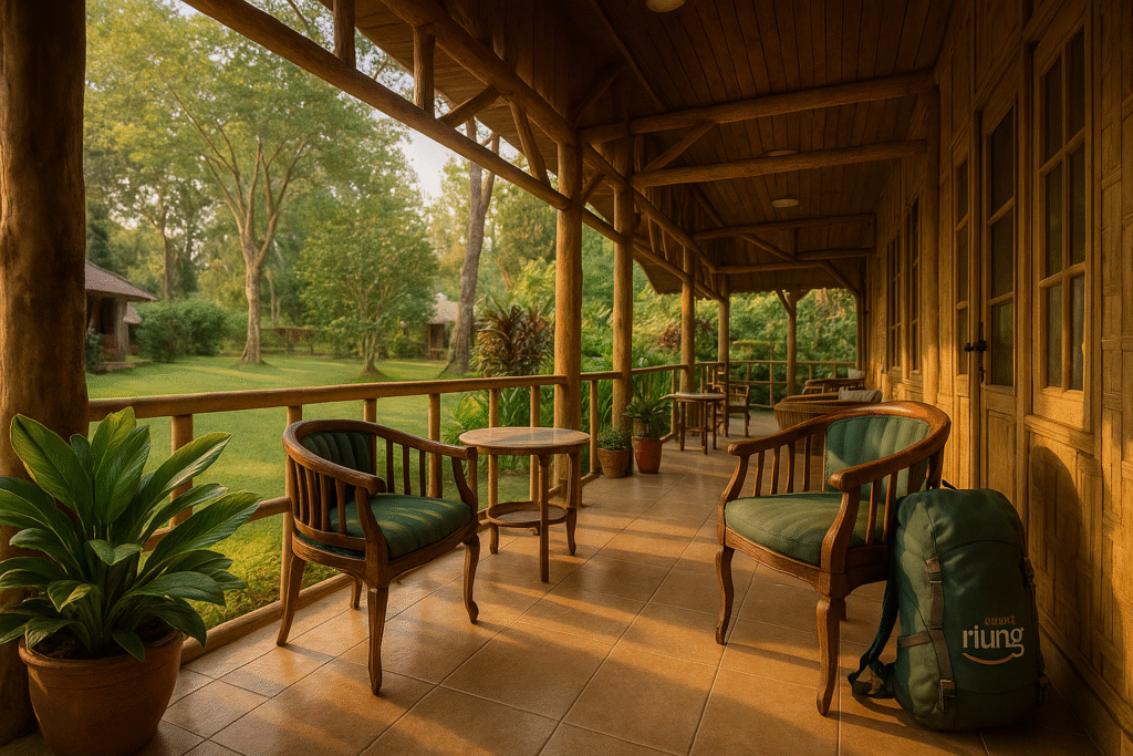 Akomodasi pondokan rombongan di Bamboo Sanctuary Pancawati