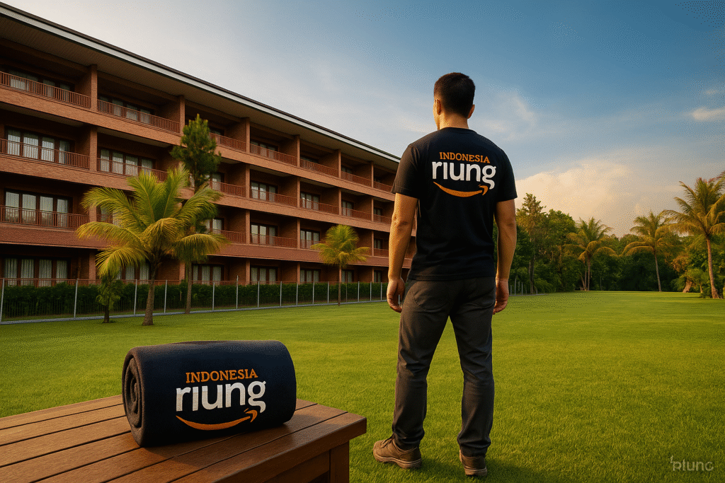 Lapangan outbound hotel di Sentul untuk fun games, simulasi tim, dan kompetisi kelompok