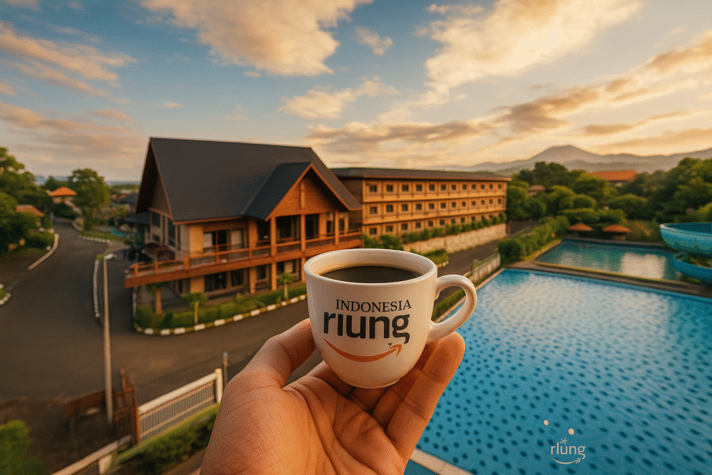Area kolam dan restoran berkapasitas tinggi untuk rotasi makan rombongan gathering dan outing.