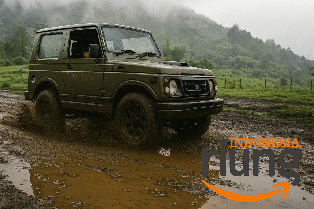 Jeep offroad melintas jalur Citeko