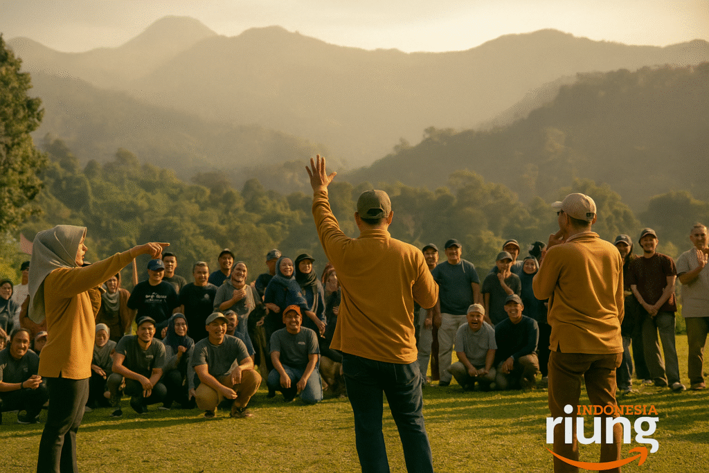 Aktivitas outing di Hotel Bukit Indah Puncak bersama Riung Indonesia