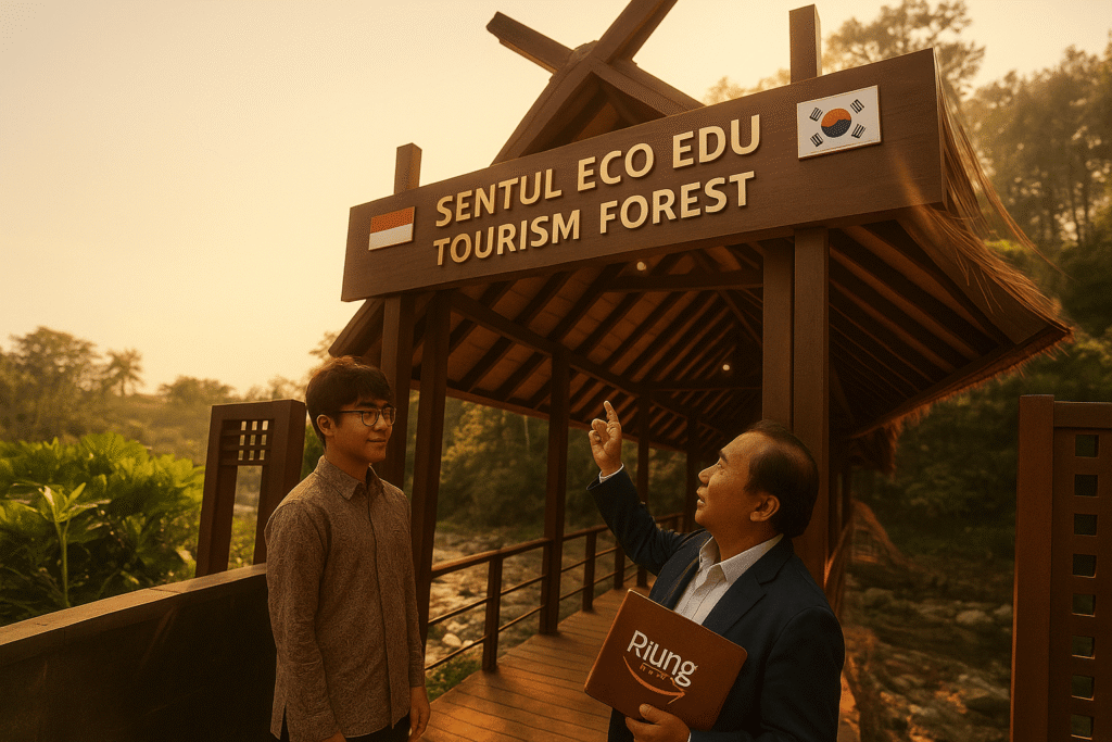 Jembatan penyeberangan utama menuju kawasan Sentul Eco Edu Tourism Forest
