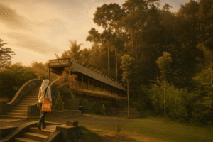 Jembatan penyeberangan utama menuju kawasan Sentul Eco Edu Tourism Forest
