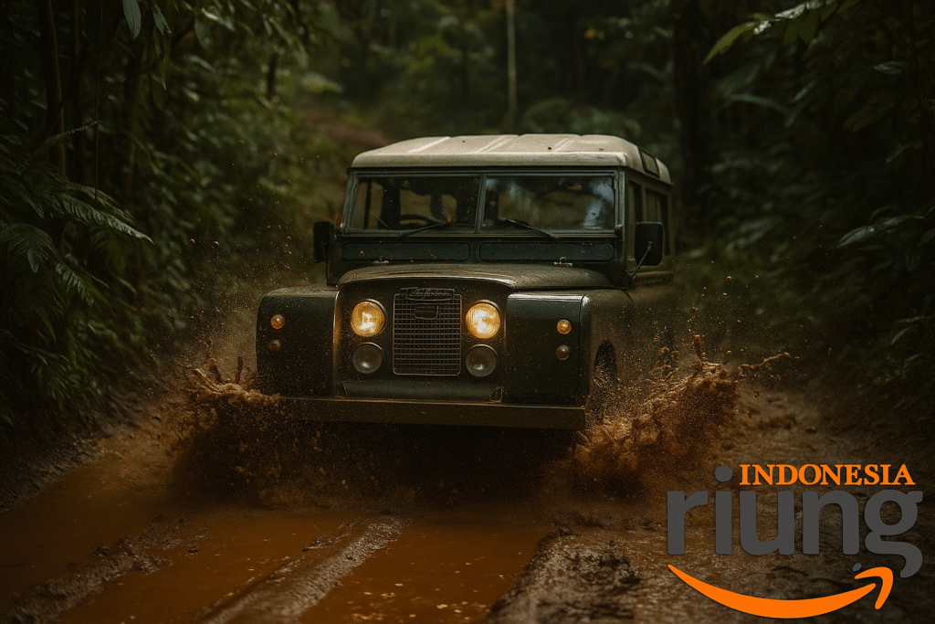 Jeep offroad melintasi rute Bodogol Lido