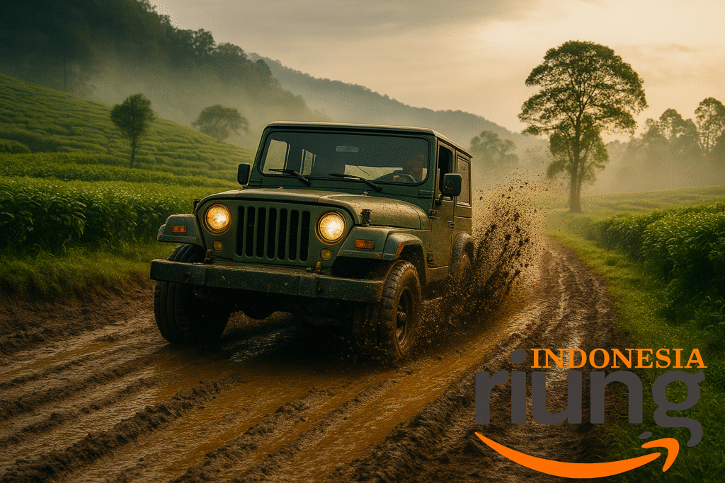 Foto bersama tim setelah sesi fun offroad dan outbound