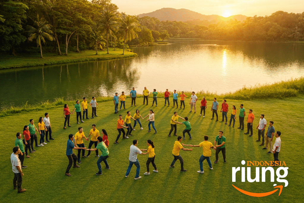 Fasilitator Riung Indonesia memimpin team building