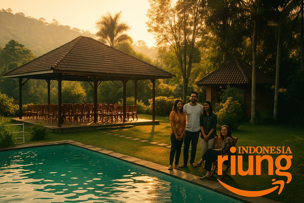 Briefing fasilitator di aula semi terbuka Villa Roso Mulyo