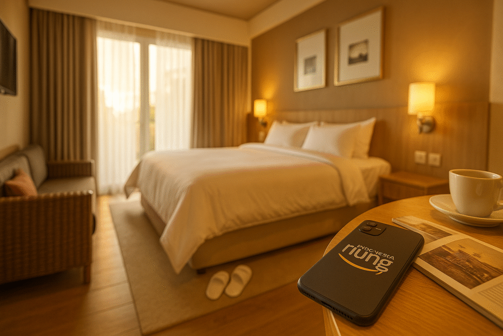 suasana malam di resort puncak bogor