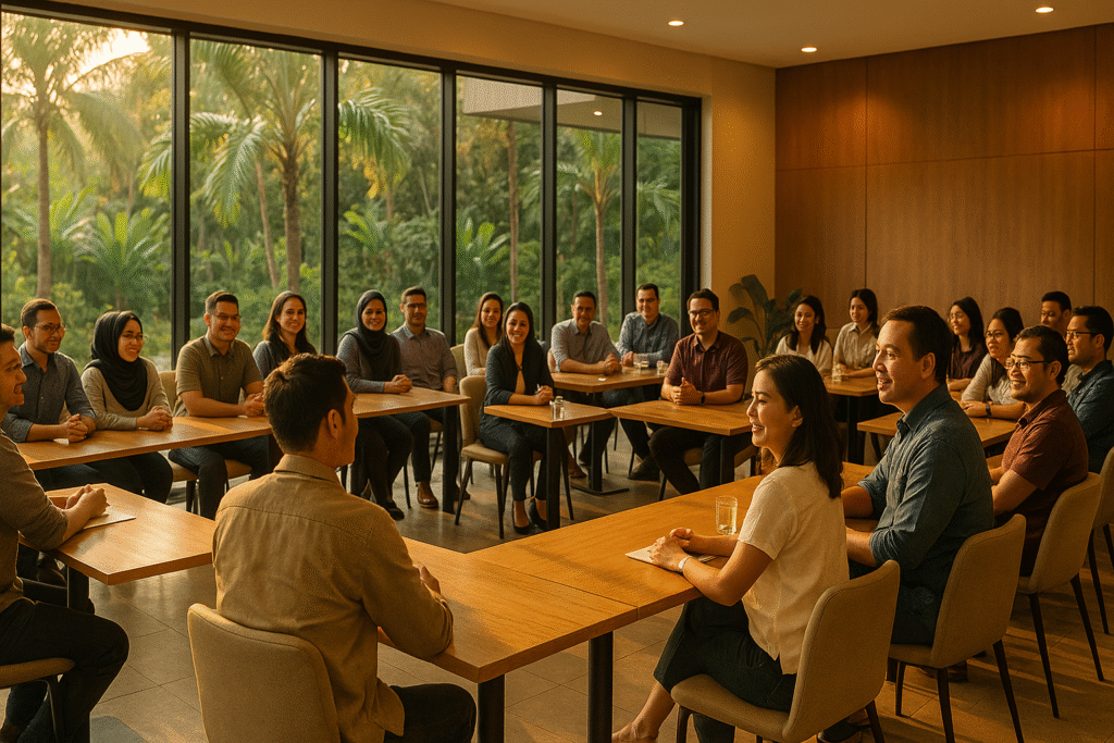 peserta family gathering di ballroom hotel neo sentul