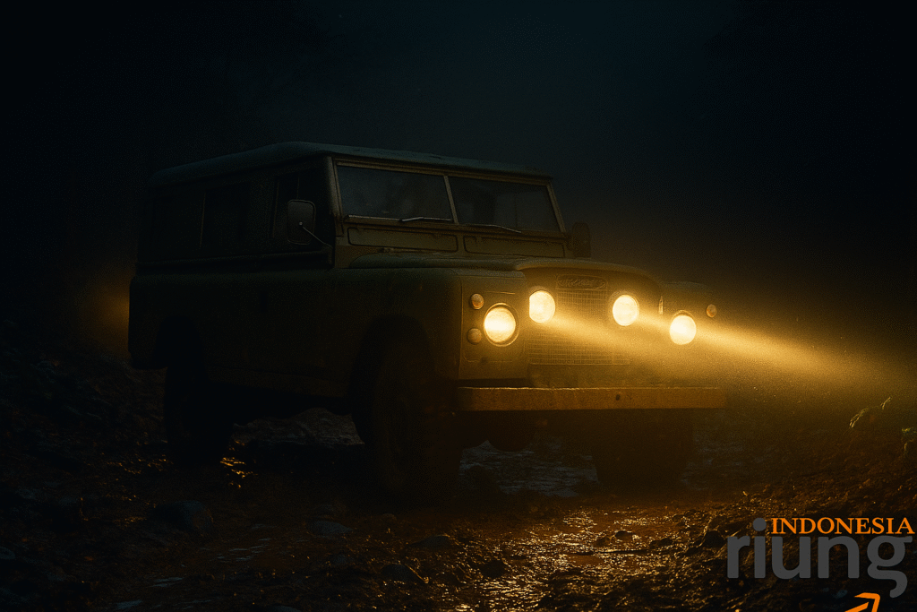 Peserta gathering perusahaan menikmati jeep adventure