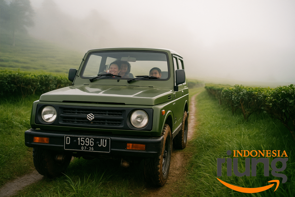 Anak anak menikmati fun offroad Puncak