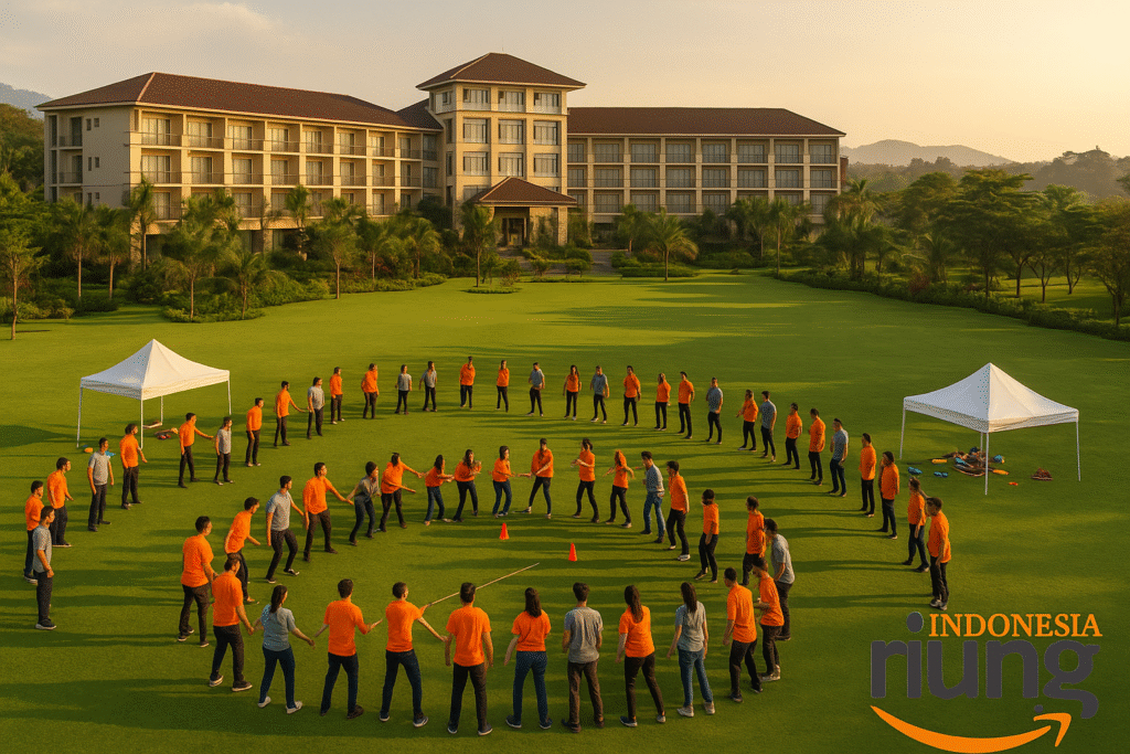 Fasilitator Riung Indonesia memimpin ice breaking